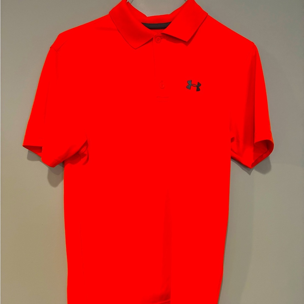 Men’s Under Armour Bright Orange Golf Polo Shirt size small
